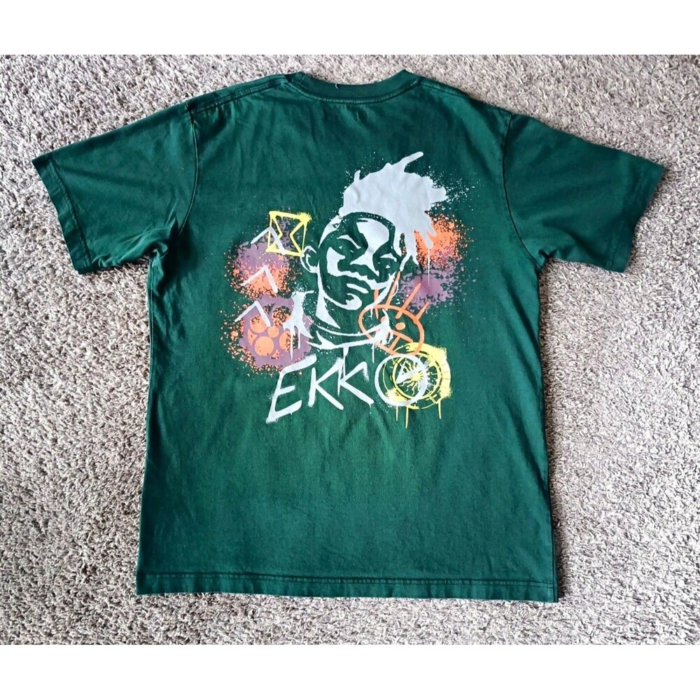 League of Legends Green Graphic Logo T-Shirt Men's M Crew Neck Short Sleeve